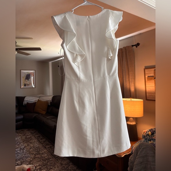 French Connection Cream Ruffle Mini Dress - Picture 2 of 4